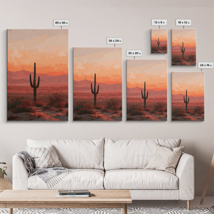 Dreamy Desert Sunset Canvas Print, Above Bed Art, Minimalist Decor, Bedroom Decor, Fine Art, Serenity, Textured Wall Art, ABA-2x3-39