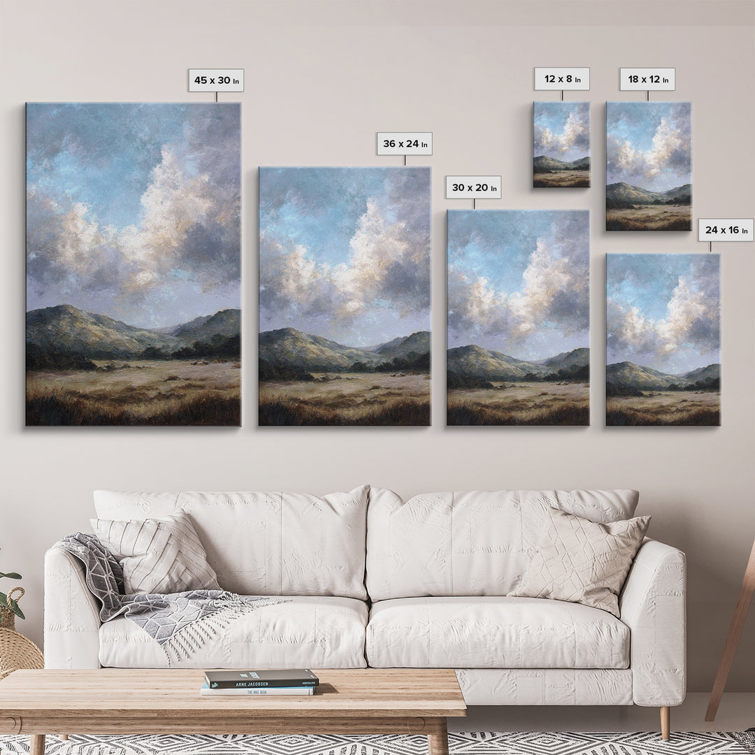 Soft Romantic Landscape Canvas Print, Above Bed Art, Mid Century Modern, Bedroom Decor, Fine Art, Serenity, Horizontal Wall Art, ABA-2x3-49