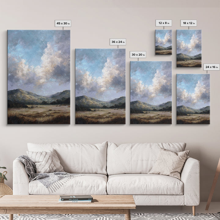 Soft Romantic Landscape Canvas Print, Above Bed Art, Mid Century Modern, Bedroom Decor, Fine Art, Serenity, Horizontal Wall Art, ABA-2x3-49