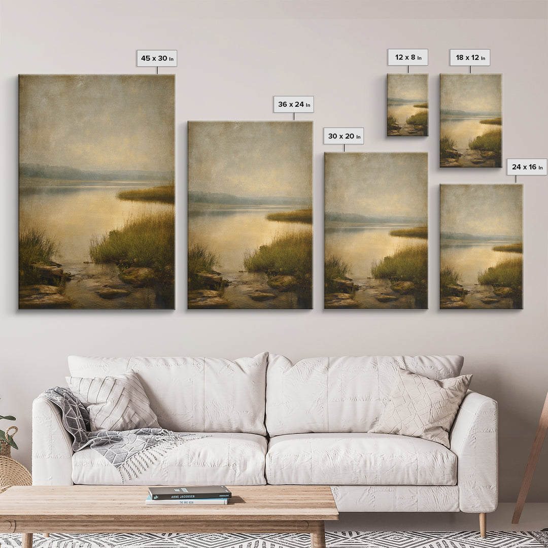 Calming Lake Reflection Canvas Print, Above Bed Art, Wall Art Prints, Bedroom Decor, Fine Art, Serenity, Boho Wall Art, ABA-2x3-67
