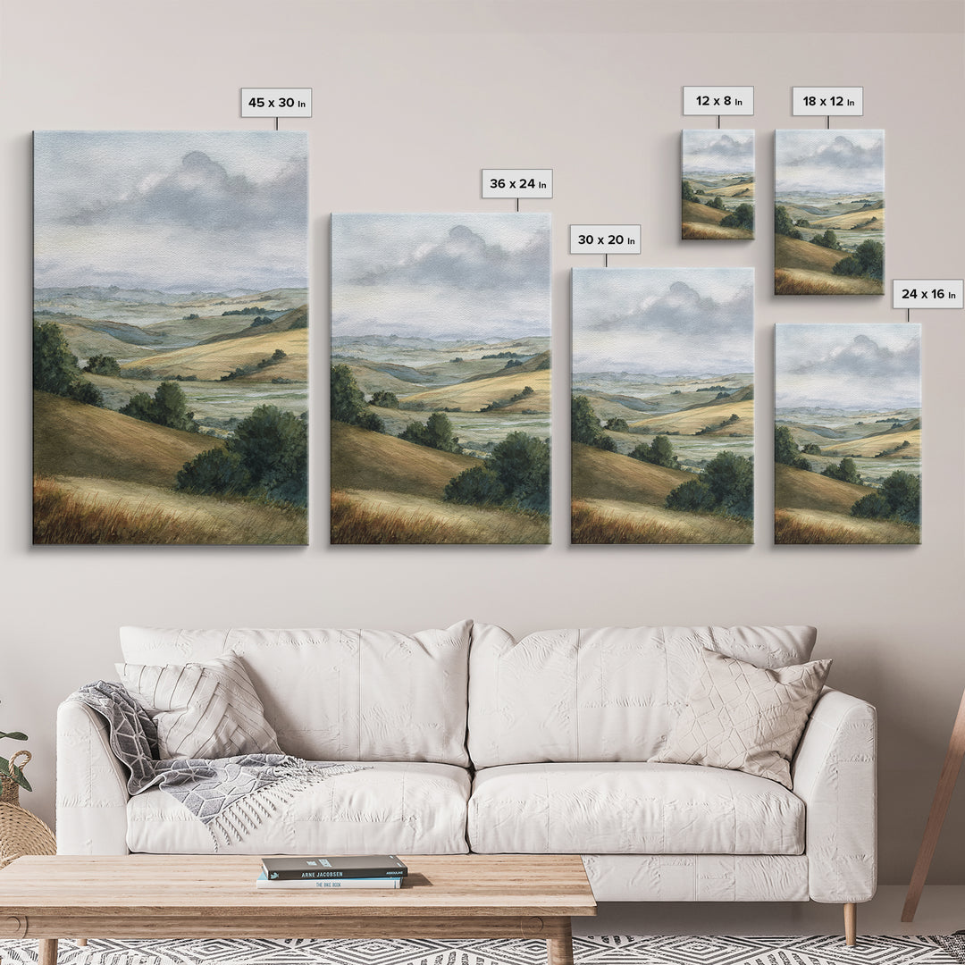 Soft Romantic Landscape Framed Canvas Print, Above Bed Art, Textured Wall Art, Bedroom Decor, Fine Art, Serenity, Western Decor, ABA-2x3-73