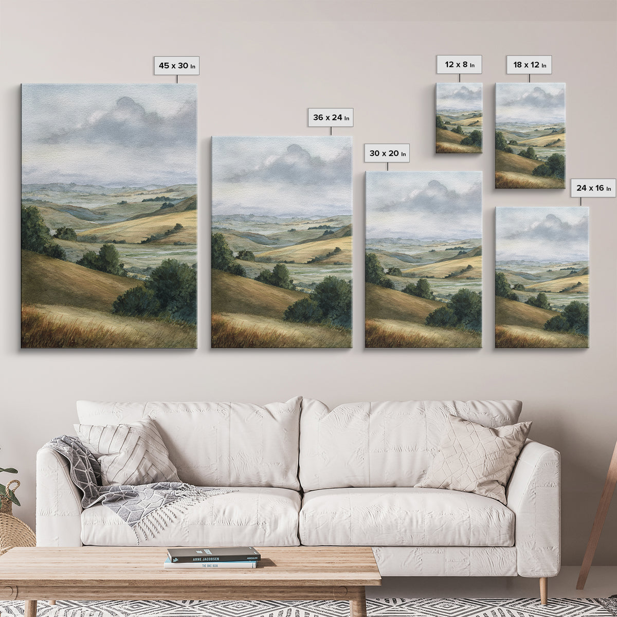 Soft Romantic Landscape Framed Canvas Print, Above Bed Art, Textured Wall Art, Bedroom Decor, Fine Art, Serenity, Western Decor, ABA-2x3-73