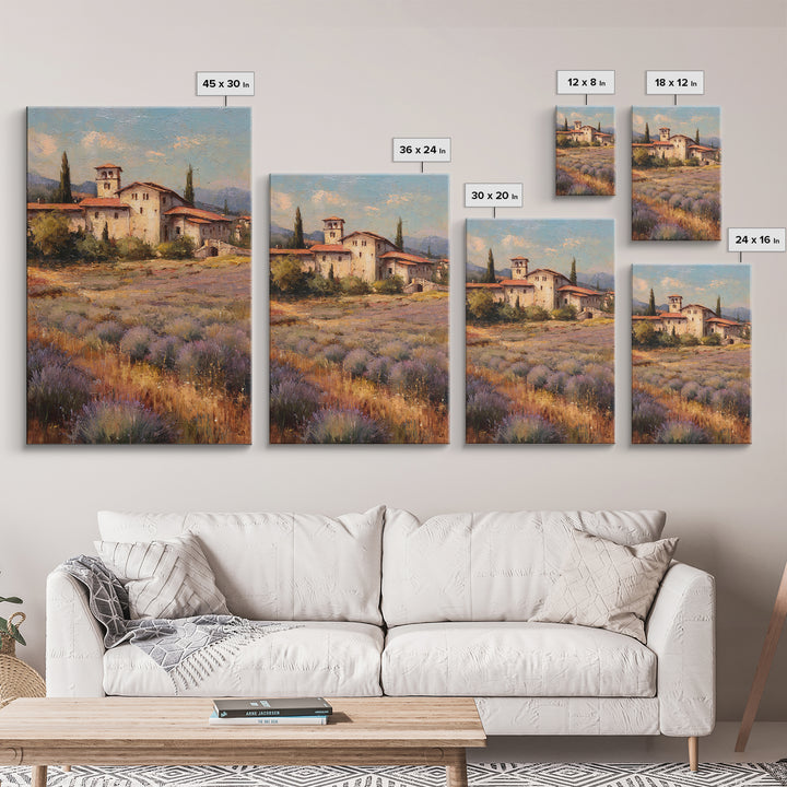 Oversized Lavender Field Framed Canvas Print, Above Bed Art, Dorm Decor, Bedroom Decor, Fine Art, Serenity, Dopamine Decor, ABA-2x3-75