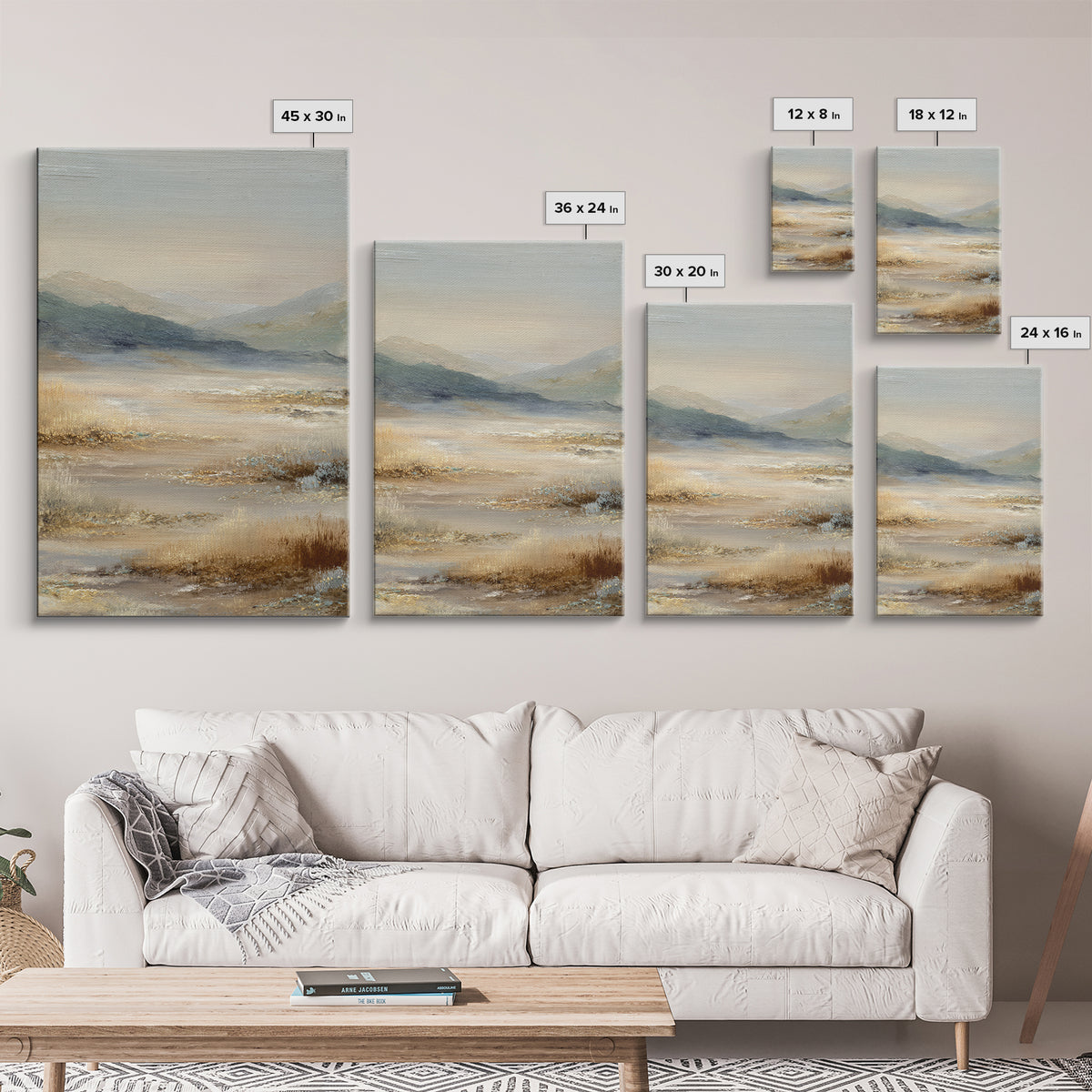 Panoramic Misty Mountain Landscape Canvas Print, Above Bed Art, Apartment Decor, Bedroom Decor, Serenity, Photography Prints, ABA-2x3-81