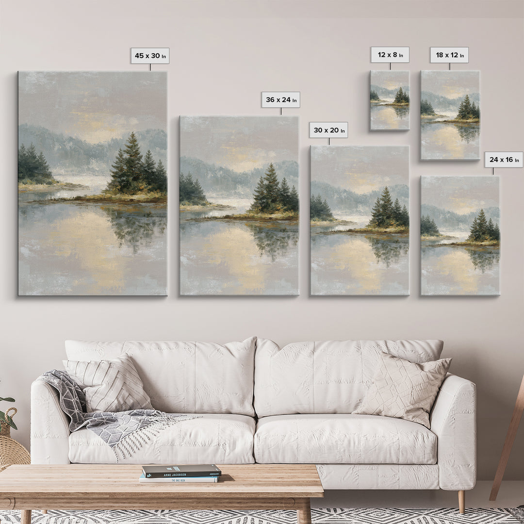 Calming Lake Reflection Canvas Print, Above Bed Art, Whimsical Decor, Bedroom Decor, Fine Art, Serenity, Bedroom Wall Decor, ABA-2x3-91