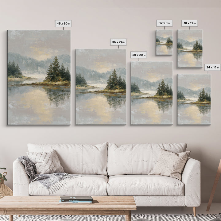 Calming Lake Reflection Canvas Print, Above Bed Art, Whimsical Decor, Bedroom Decor, Fine Art, Serenity, Bedroom Wall Decor, ABA-2x3-91
