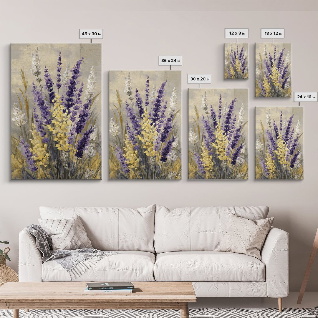 Oversized Lavender Field Canvas Print, Above Bed Art, Digital Print, Bedroom Decor, Fine Art, Serenity, Living Room Wall Art, ABA-2x3-99