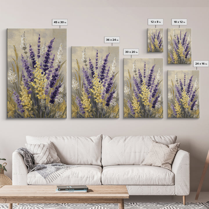 Oversized Lavender Field Canvas Print, Above Bed Art, Digital Print, Bedroom Decor, Fine Art, Serenity, Living Room Wall Art, ABA-2x3-99
