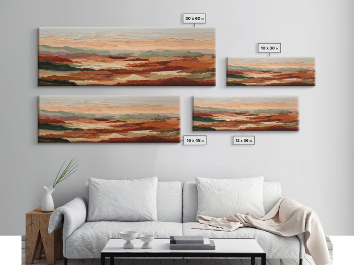 Dreamy Desert Sunset Framed Canvas Print, Above Bed Art, Statement Artwork, Bedroom Decor, Fine Art, Serenity, ABA-3x1-23