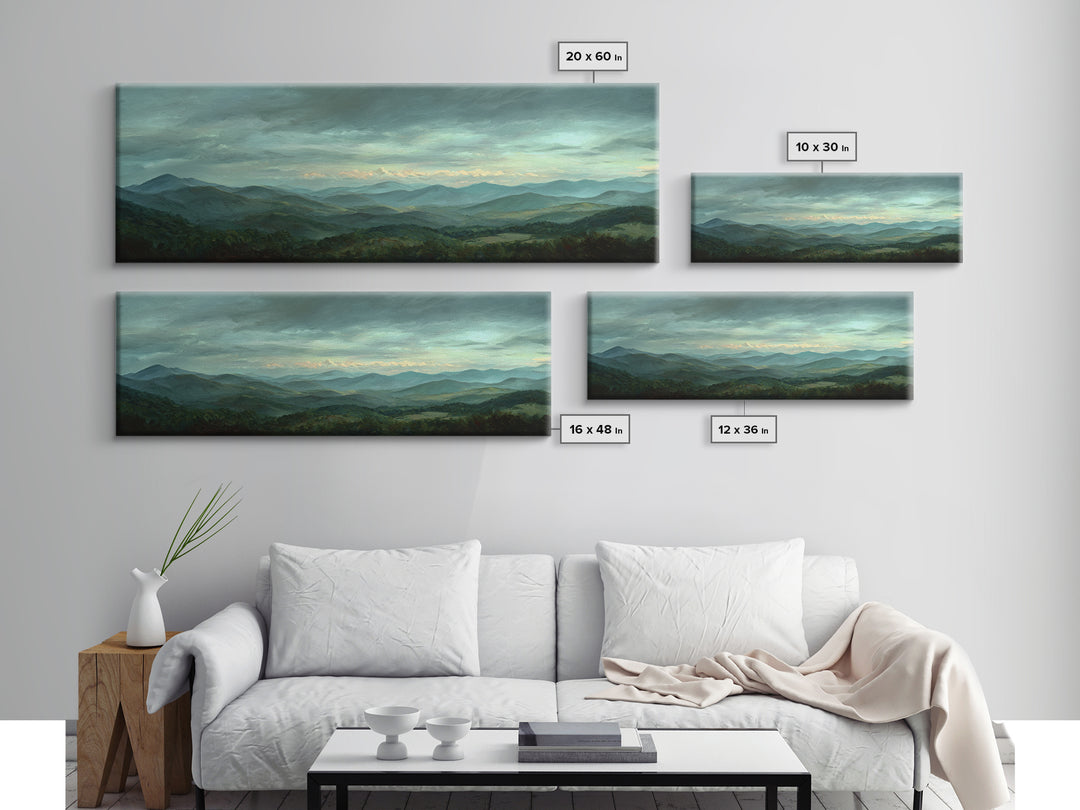 Soft Romantic Landscape Canvas Print, Above Bed Art, Living Room Decor, Bedroom Decor, Oil Painting, Serenity 233, ABA-3x1-33