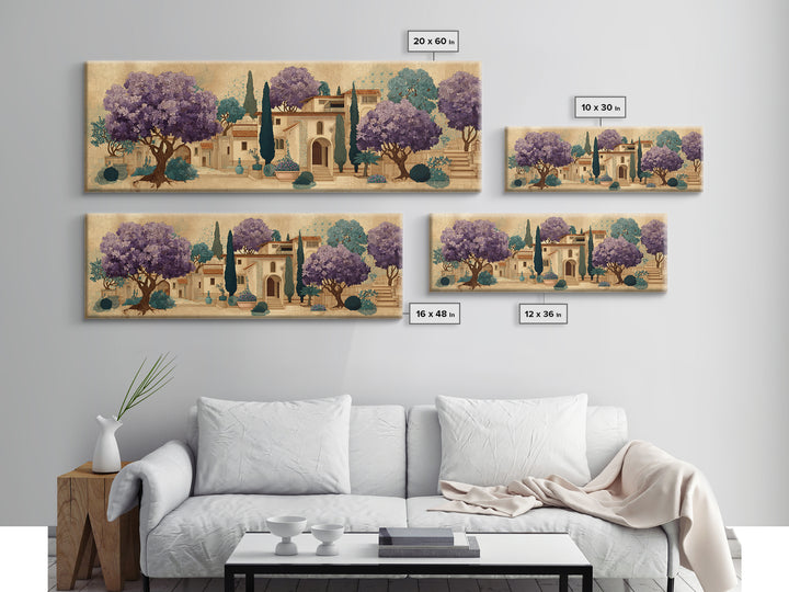 Oversized Lavender Field Canvas Print, Above Bed Art, Art Print, Bedroom Decor, Fine Art, Serenity, Dorm Decor, Large Wall Art, ABA-3x1-35