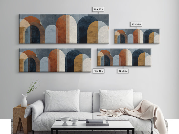 Neutral Abstract Arches Canvas Print, Above Bed Art, Wall Art Prints, Bedroom Decor, Fine Art, Serenity, Boho Wall Art, ABA-3x1-92