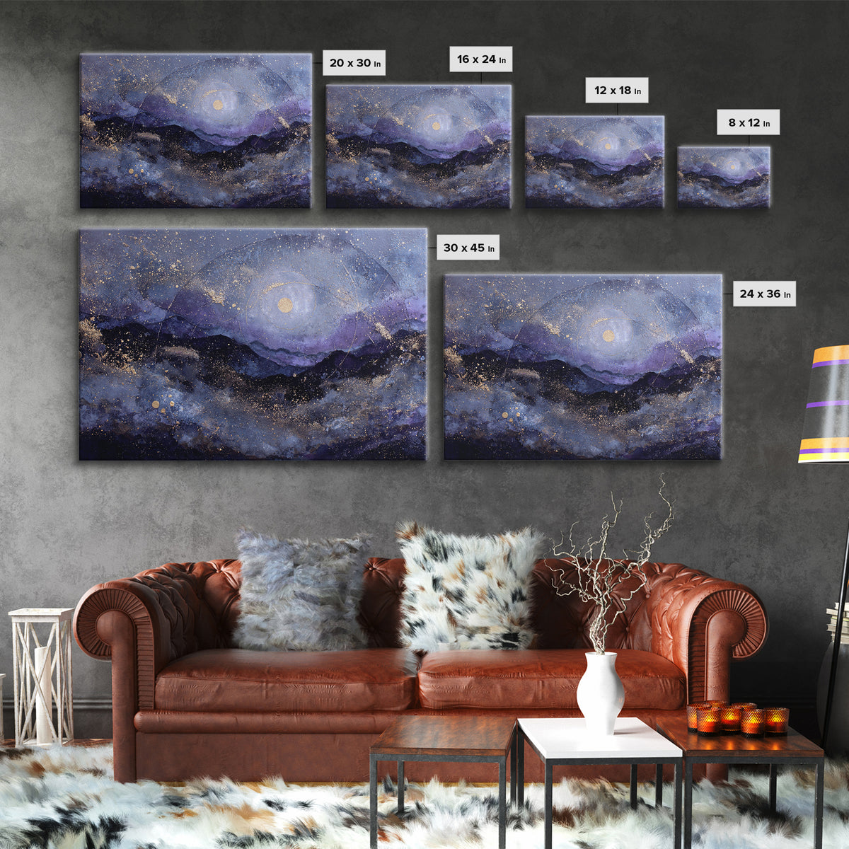 Subtle Celestial Scene Canvas Print, Above Bed Art, Whimsical Decor, Bedroom Decor, Fine Art, Serenity, Bedroom Wall Decor, ABA-3x2-17