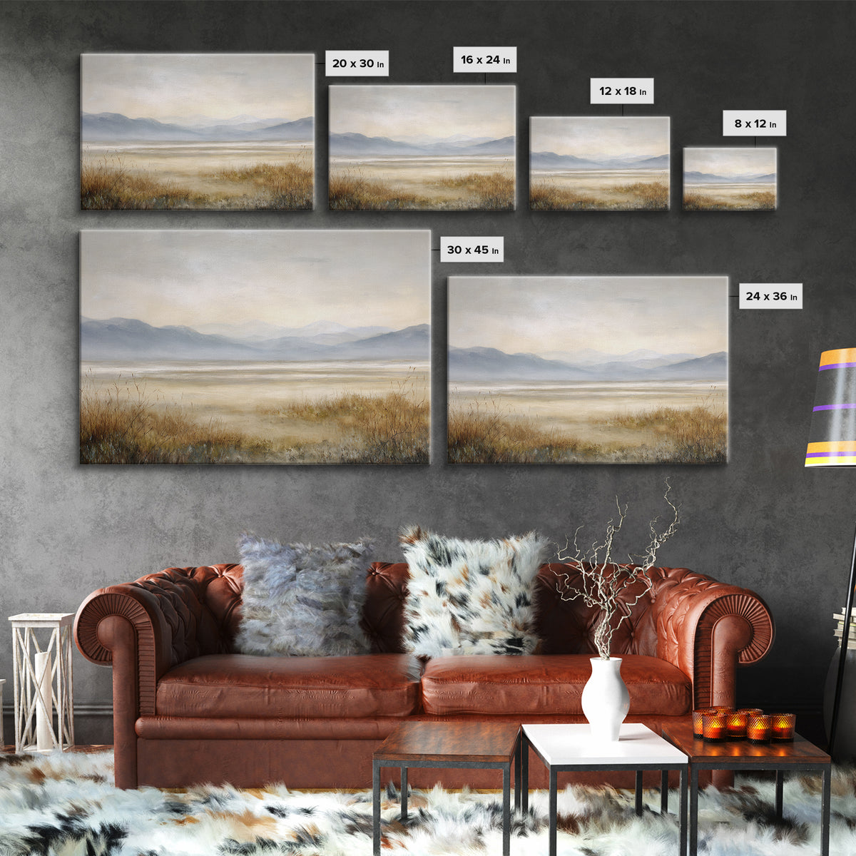 Panoramic Misty Mountain Landscape Framed Canvas Print, Above Bed Art, Home Decor, Bedroom Decor, Fine Art, Serenity, ABA-3x2-77