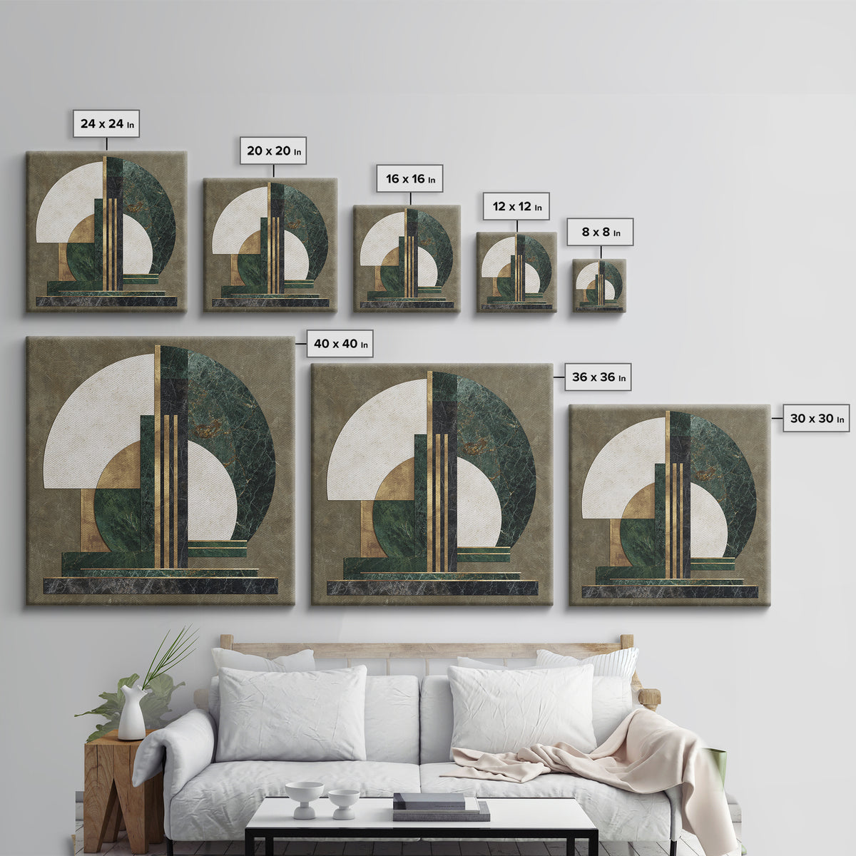 Deco Doorway Study Framed Canvas Print, Art Deco Art, Neutral Decor, Living Room Decor, Fine Art, Glamour, Home Decor, ADA-1x1-63
