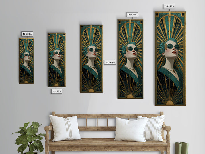 Deco Doorway Study Canvas Print, Art Deco Art, Art Deco, Living Room Decor, Oil Painting, Glamour, Art Deco Wallpaper, ADA-1x3-27
