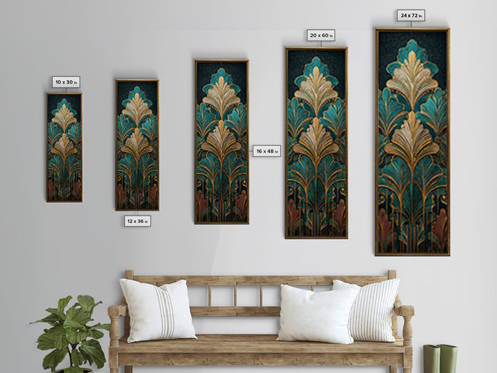 Golden Palm Fronds Arranged Canvas Print, Art Deco Art, Printable Art, Living Room Decor, Fine Art, Glamour, Neutral Decor, ADA-1x3-68
