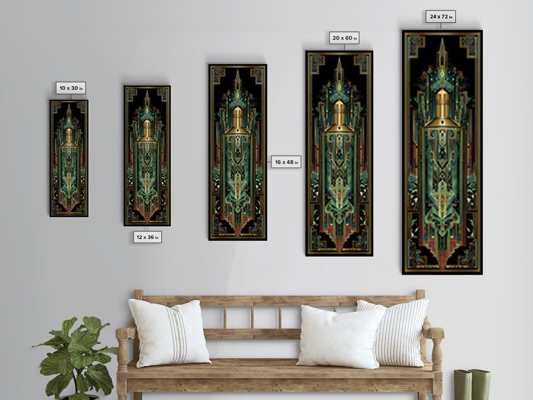 Ornate Perfume Bottle Canvas Print, Art Deco Art, Room Decor, Living Room Decor, Oil Painting, Glamour, Digital Art, Printable, ADA-1x3-94