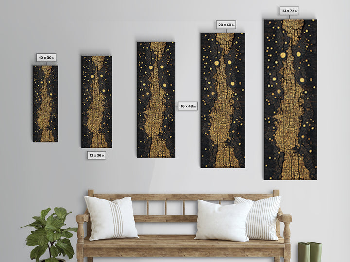 Black And Gold Ancestral Path, Abstract African Art, Luxury Wall Art, Spiritual Decor, Premium Canvas Print Gift For Home