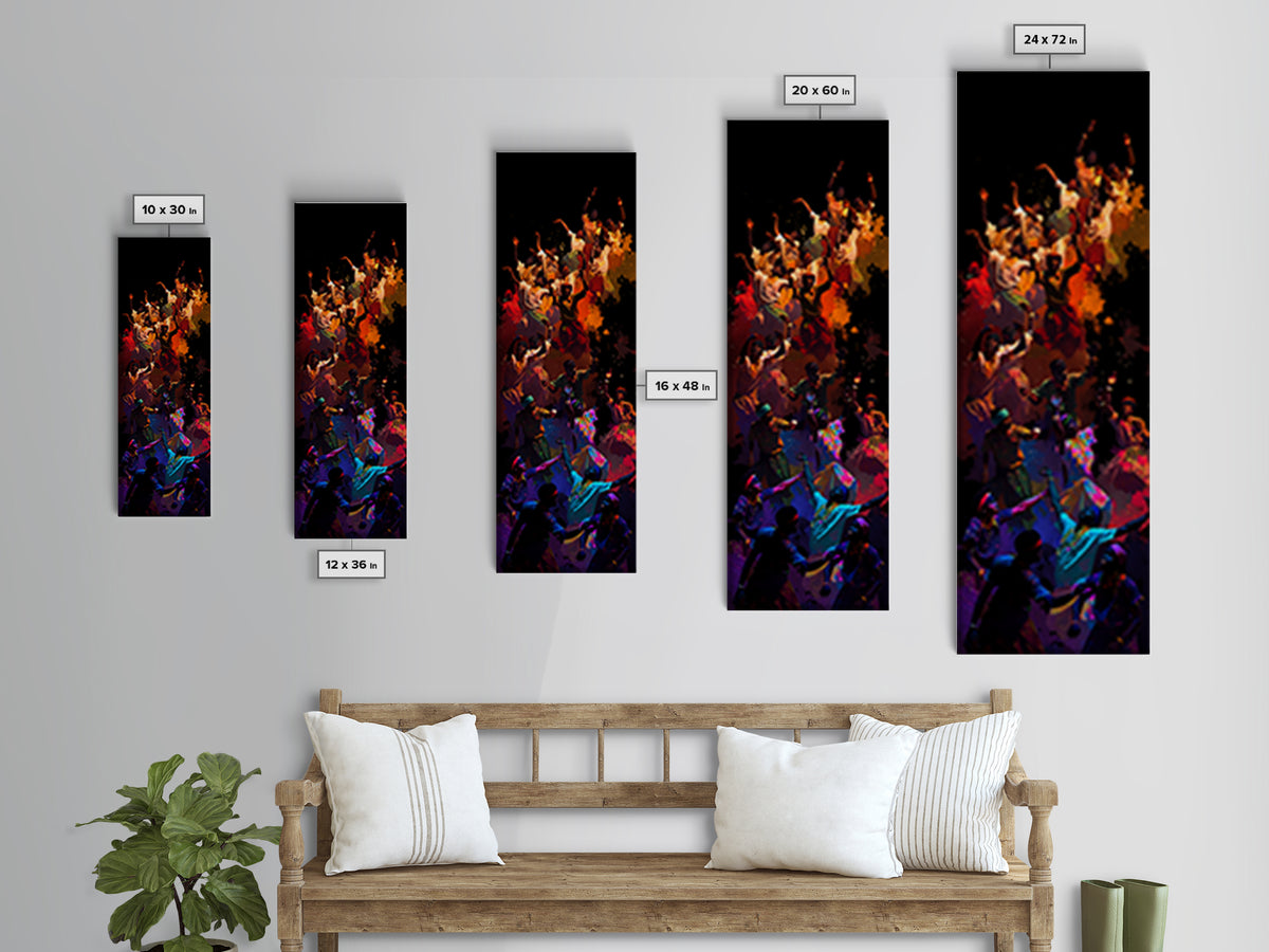 Joyful African Celebration Dance Wall Art, Colorful Afrocentric Canvas, Black Culture Art Print, Vibrant Home Decor Gift