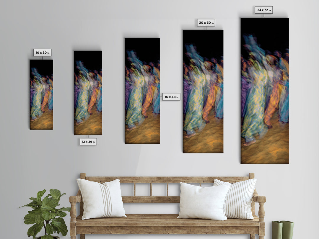 Dreamy African Dancers In Motion Framed Canvas Print, Abstract Afrocentric Wall Art, Colorful Cultural Home Decor, Statement Gift