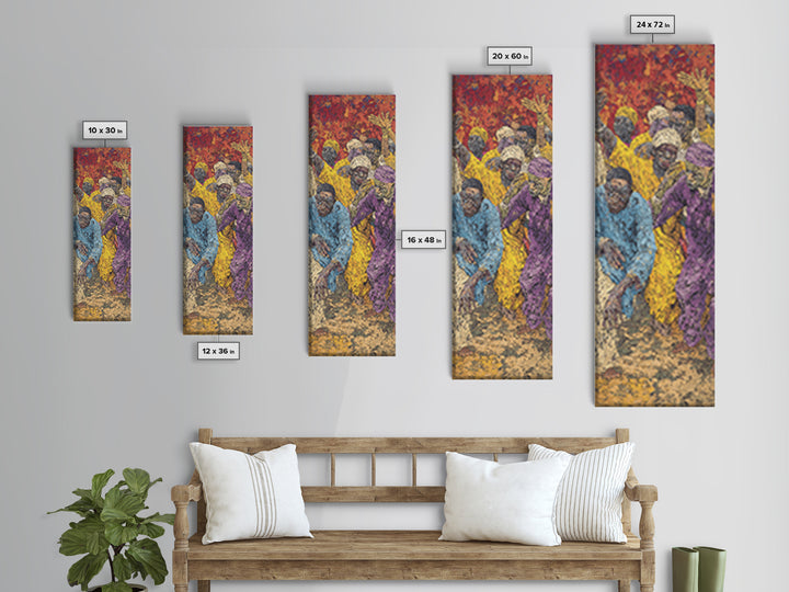 Vibrant African Festival Crowd Wall Art, Colorful Dance Canvas Print, Afrocentric Black Culture Statement Home Decor Gift