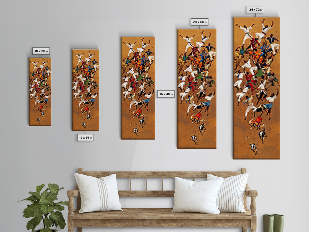Joyful African Dancers In Celebration Canvas Print, Tribal Culture Wall Art, Afrocentric Home Decor, Vibrant Festival Gift