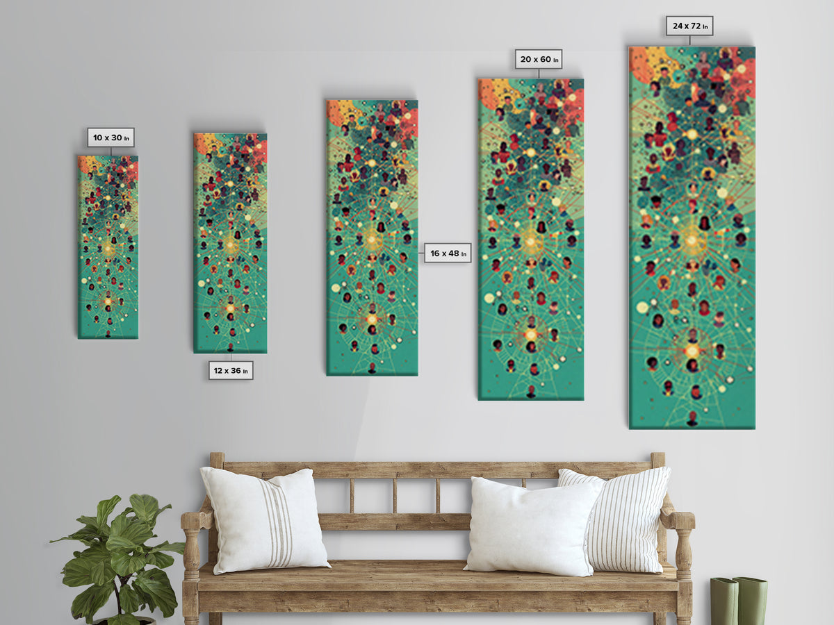 Connected Black Portrait Network Wall Art, African Diaspora Community, Afrocentric Decor, Juneteenth Culture Art Print Gift