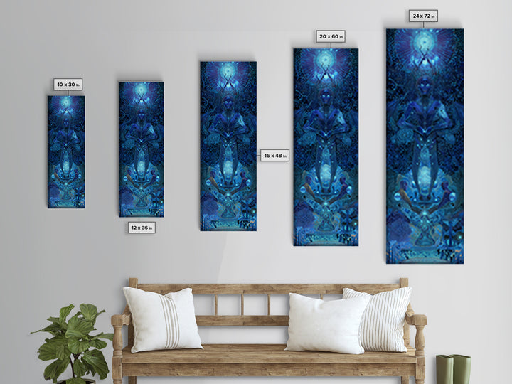 Mystical Blue African Goddess Wall Art, Afrocentric Decor, Spiritual Black Woman Art, Ethnic Portrait Canvas Print Home Decor Gift