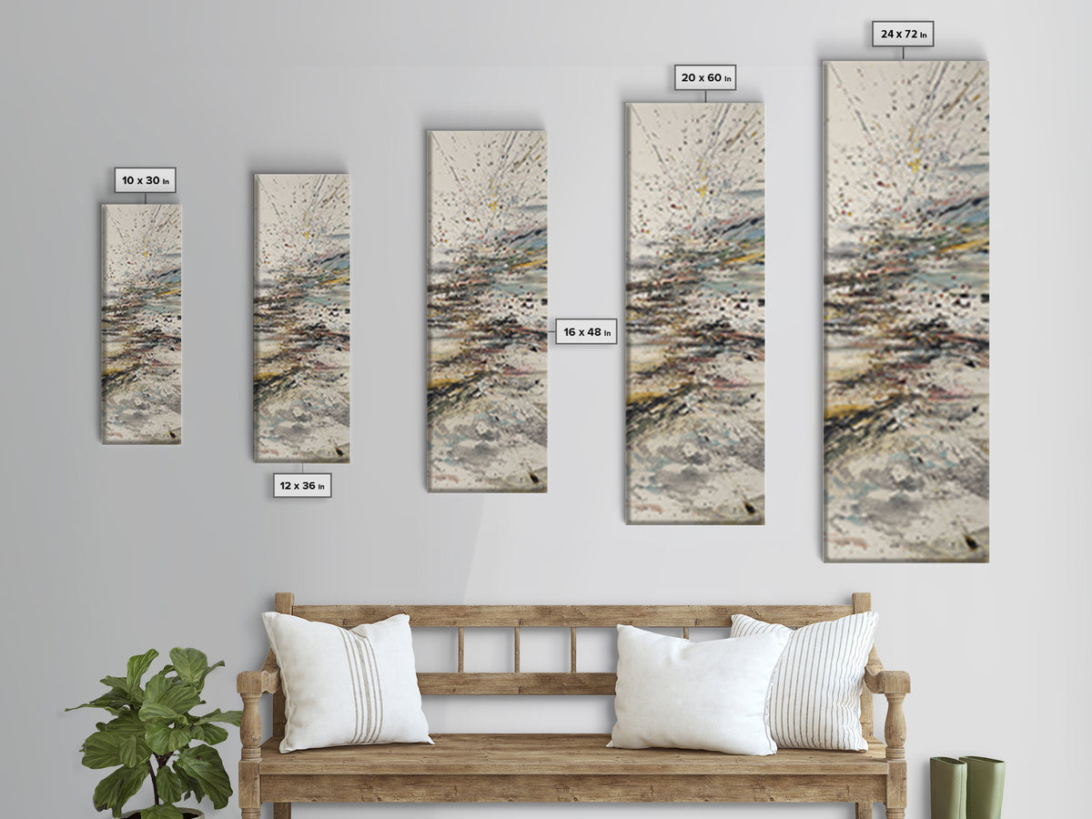 Explosive Coastal Sky Abstract Canvas Print, Modern Seascape Wall Decor, Dreamy Neutral Large Statement Art For Home Office Decor