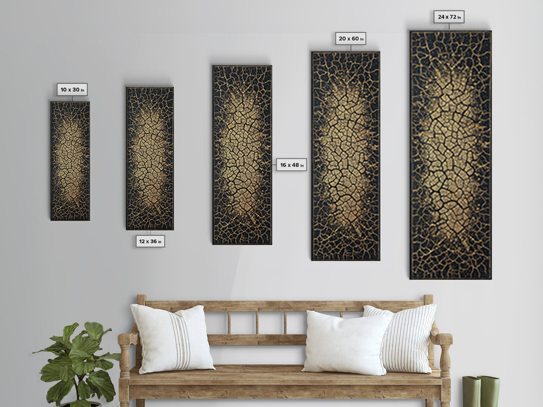Gold Cracked African Woman Silhouette Wall Art, Abstract African Art Print, Black And Gold Canvas, Afrocentric Home Decor