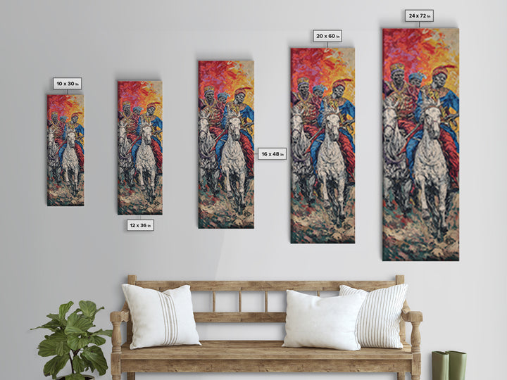Three African Royal Horsemen On White Horses Canvas Print, Afrocentric Wall Art, African Warrior Art, Cultural Home Decor