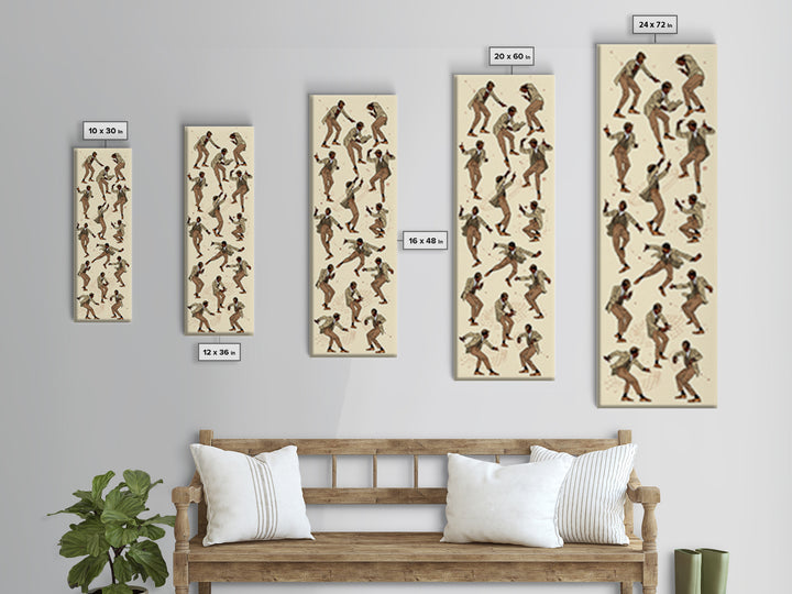 Stylish Dancing Black Man In Beige Suit, Jazz Movement Wall Art, African American Art Print, Fashion Home Decor Gift For Him