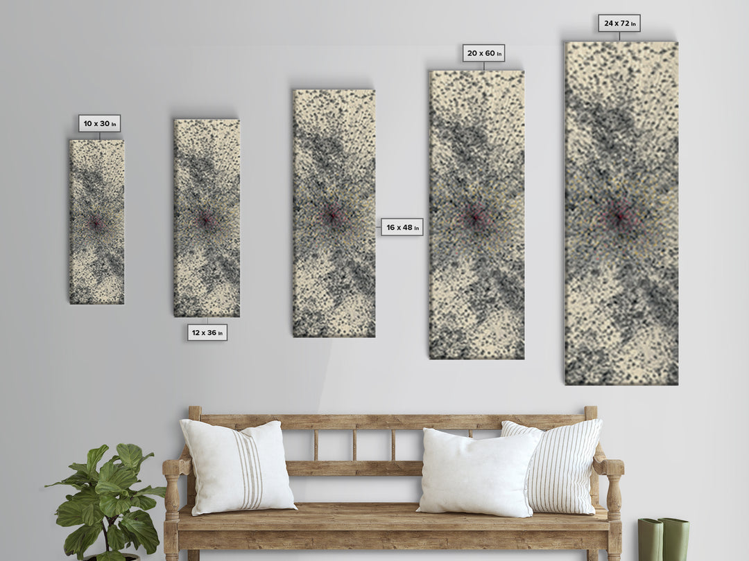 Abstract Cream Black Energy Burst Wall Art, Red Gold Center, Modern Abstract Art, Textured Art Print, Statement Wall Decor