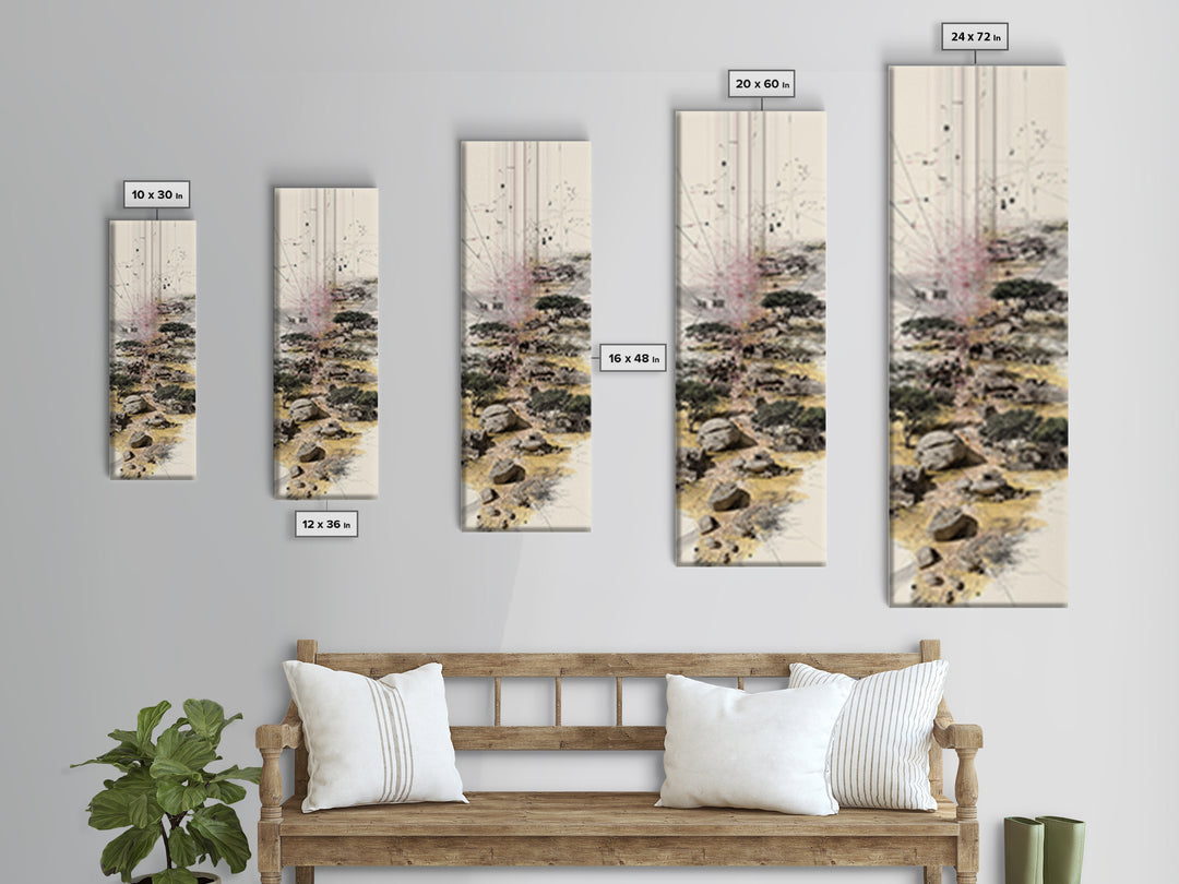 Minimal Acacia Savanna Abstract Landscape Wall Art, African Safari Print, Earth Tone Modern Canvas Decor, Unique Office Decor