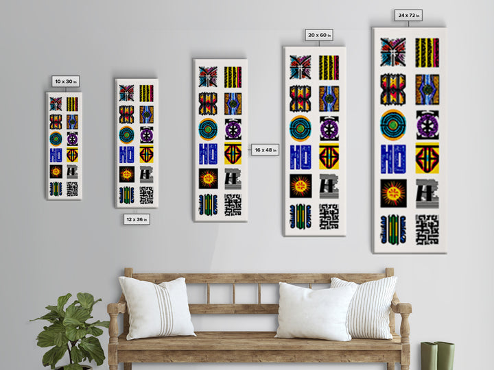 Colorful African Pattern Wall Art, Tribal Textile Symbols, Ankara Inspired Geometric Decor, Afrocentric Gallery Print Set