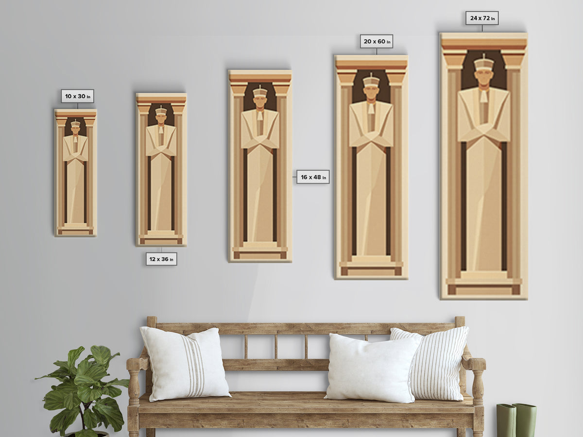 Minimal Egyptian Pharaoh Wall Art, African Egyptian Art Print, Neutral Beige Museum Poster For Elegant Office Decor Home Gift