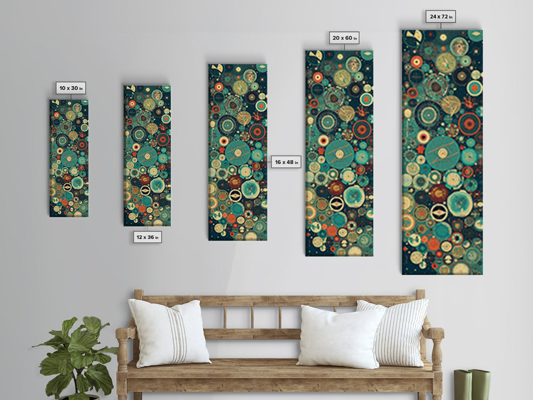 Abstract Celestial Circles And Cosmic Charts Wall Art, Modern African Inspired Decor, Geometric Canvas Print, Office Gift