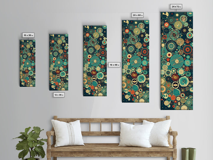 Abstract Celestial Circles And Cosmic Charts Wall Art, Modern African Inspired Decor, Geometric Canvas Print, Office Gift