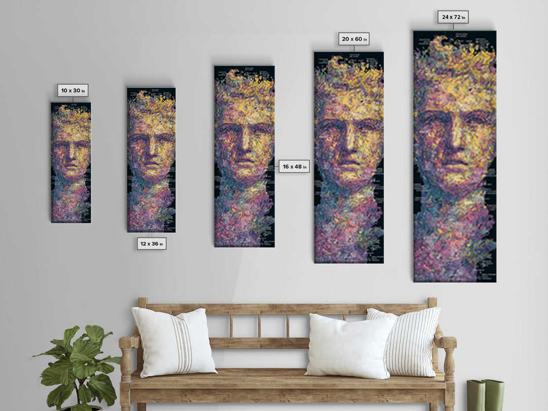 Blindfolded Abstract Face In Gold And Violet, Canvas Print, Modern Black Art, Afrocentric Decor, Contemporary Wall Art Gift