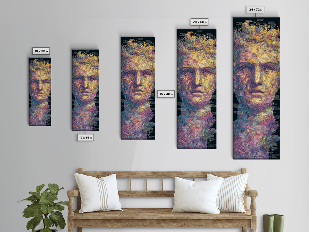 Blindfolded Abstract Face In Gold And Violet, Canvas Print, Modern Black Art, Afrocentric Decor, Contemporary Wall Art Gift