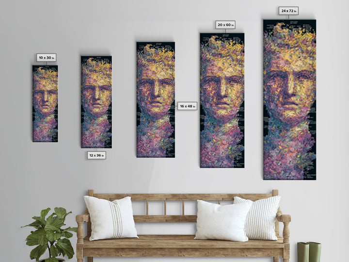 Blindfolded Abstract Face In Gold And Violet, Canvas Print, Modern Black Art, Afrocentric Decor, Contemporary Wall Art Gift