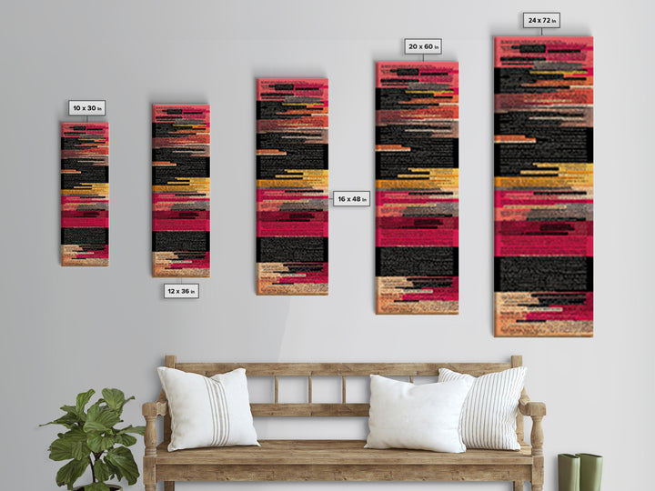 Layered Red Black Text Collage Abstract, Canvas Print, Modern Wall Art, Afrocentric Decor, Contemporary Office Decor Gift