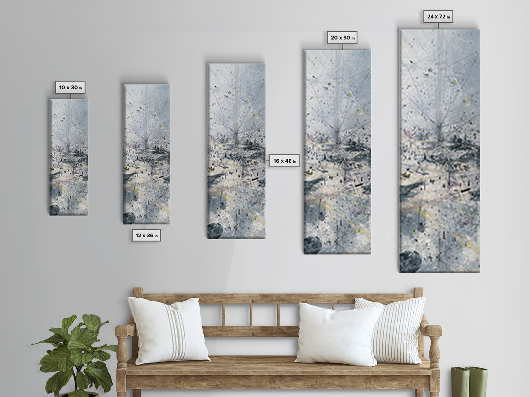 Misty Abstract Urban Winter Canvas Print, Contemporary African Art, Minimalist Grey Wall Decor, Modern Office Statement Art