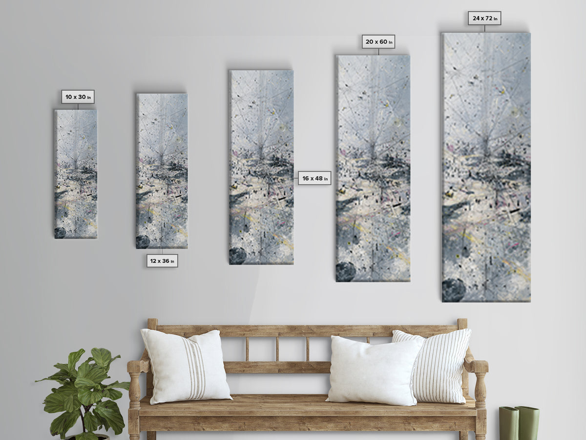 Misty Abstract Urban Winter Canvas Print, Contemporary African Art, Minimalist Grey Wall Decor, Modern Office Statement Art