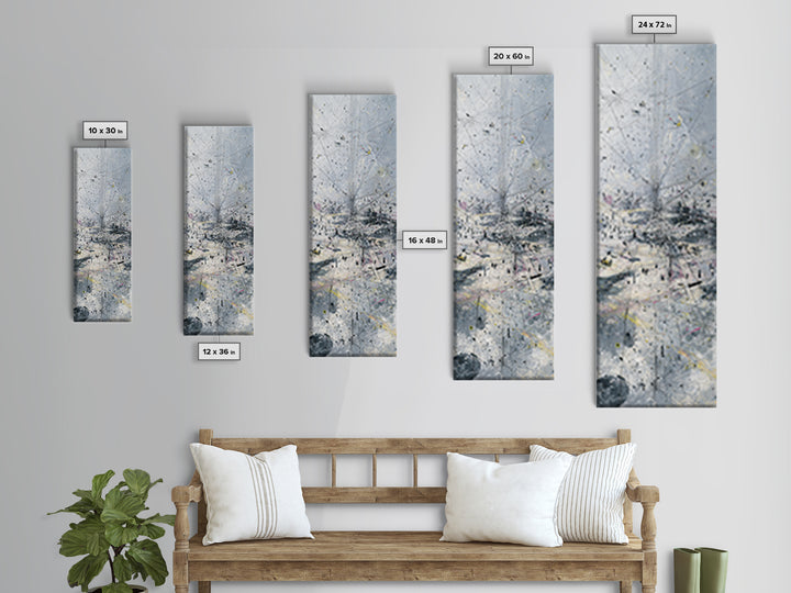 Misty Abstract Urban Winter Canvas Print, Contemporary African Art, Minimalist Grey Wall Decor, Modern Office Statement Art
