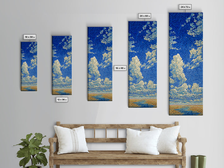 Swirling Blue Cloudscape Canvas Print, African Landscape Art, Dreamy Wall Art, Bohemian Decor For Living Room And Bedroom