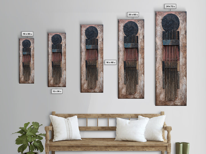 Rustic African Kalimba Framed Canvas Print, Tribal Music Wall Decor, African Artwork, Ethnic Home Decor, Textured Art Print