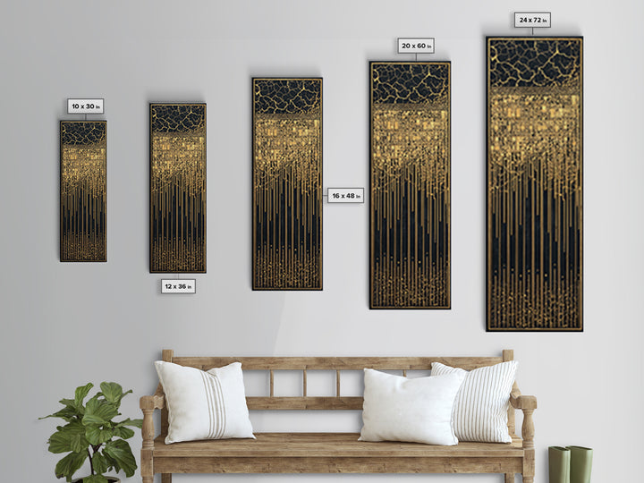 Black And Gold African Patterns Wall Art, Ancient African Art, Abstract Tribal Decor, Luxury Canvas, Cultural Home Decor