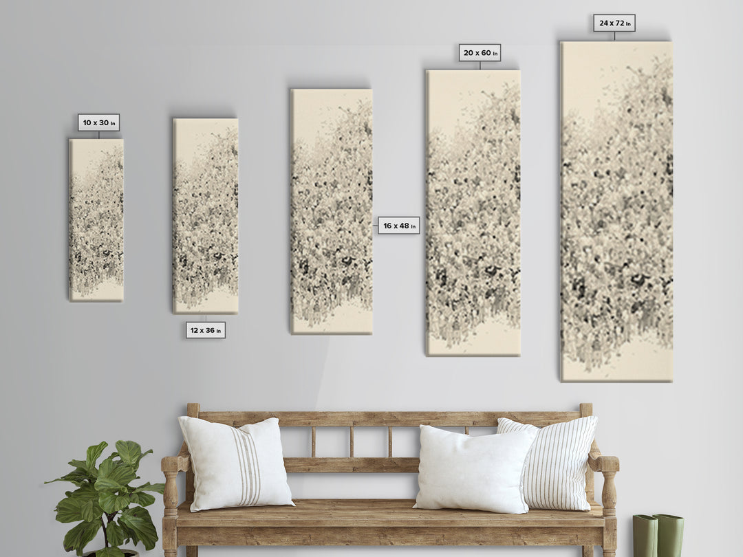 Minimal Ink Crowd Gathering In Soft Neutral Tones Canvas Print, African Inspired Wall Decor, Modern Cultural Art Gift Idea